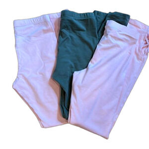 old navy - girls leggings size XL.  Pink and army green. Stretch. Set of 3